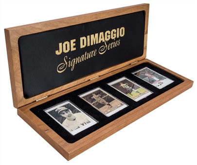 Joe DiMaggio Signature Series Porcelain Baseball Card Set With 4 Cards - 1 Signed (LE 363/500) (Beckett)